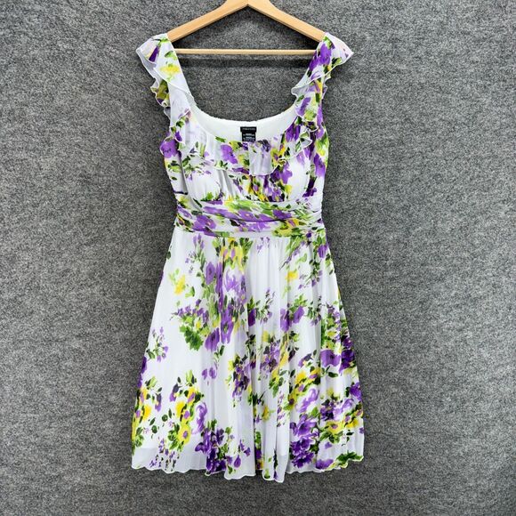Maurices Dresses & Skirts - Maurices Dress Women L Large White Floral Sheath Midi Zipper Lined Sleeveless